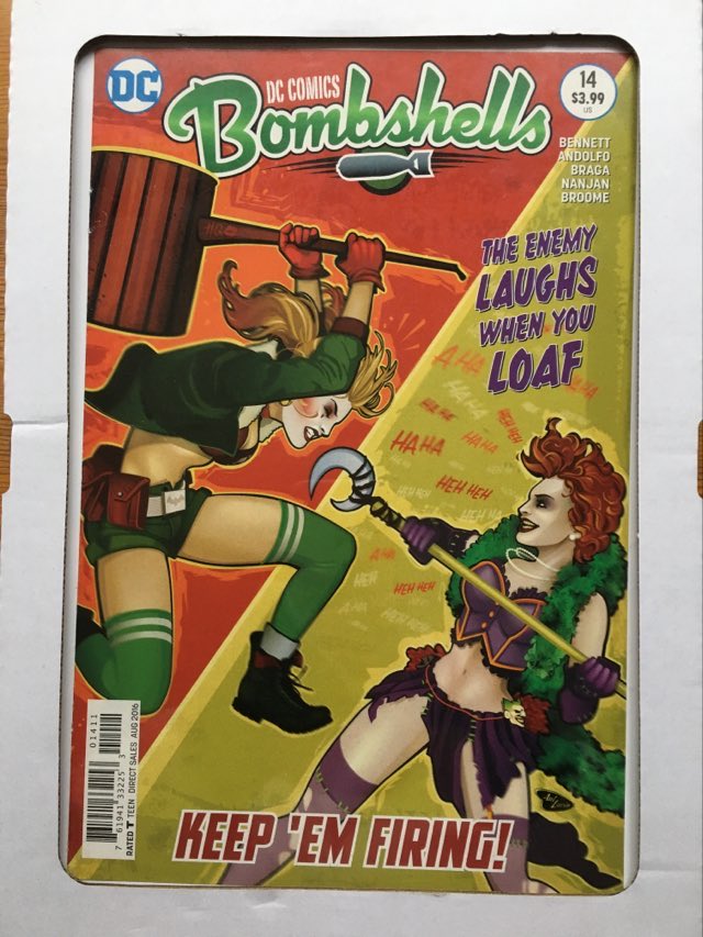 dc comics bombshells august 2016 comic cover displayed in simple clip frame
