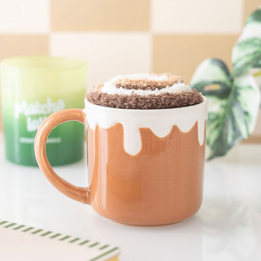 Cinnamon Roll Mug And Socks Set 550ml
