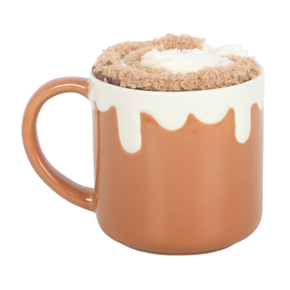 Cinnamon Roll Mug And Socks Set 550ml