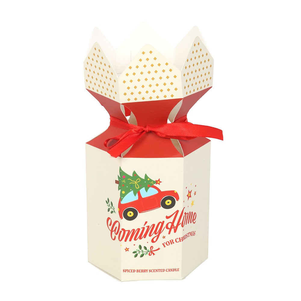 christmas spiced berry candle inside cracker style festive gift packaging