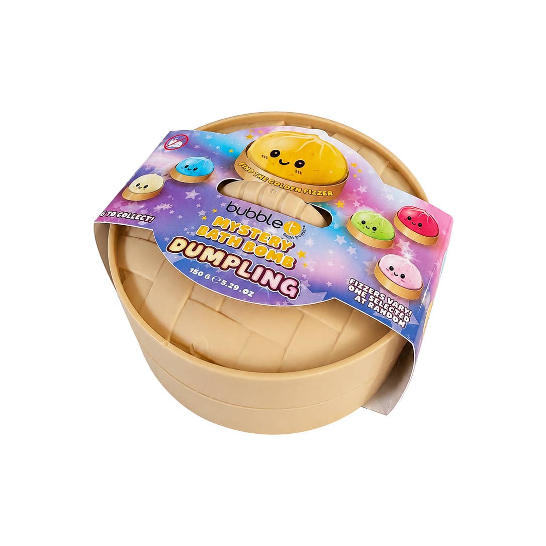 sealed bubble t mystery dumpling bath fizzer side and top view
