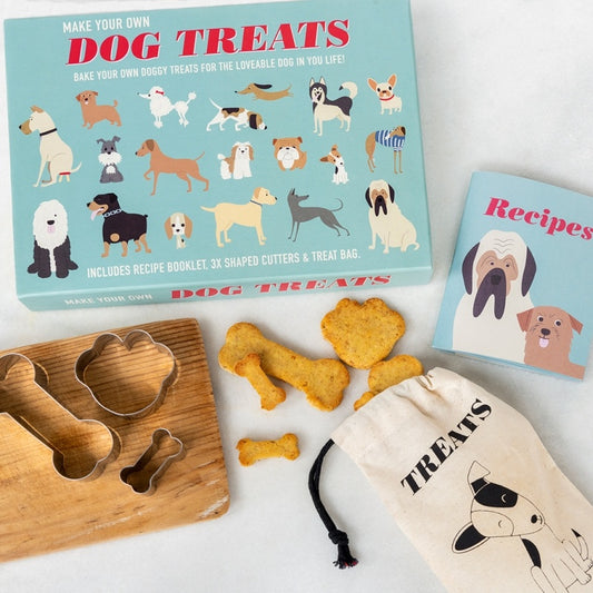 dog treat baking kit with cutters cotton storage bag and homemade recipe booklet