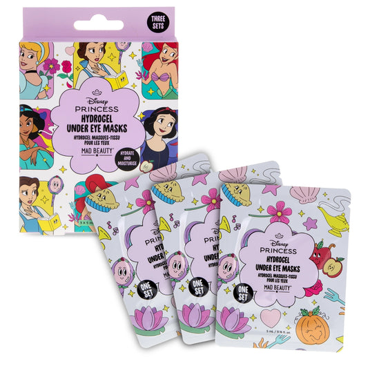 disney princess hydrogel under eye masks three pack skincare treatment