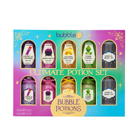 bubble t bath potions laboratory gift set in decorative fantasy gift box