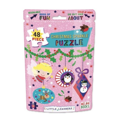 christmas sparkle puzzle 48 piece festive jigsaw for children in resealable bag