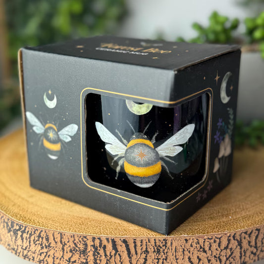 forest bee mug ceramic drinkware with mystical nature inspired design for tea or coffee