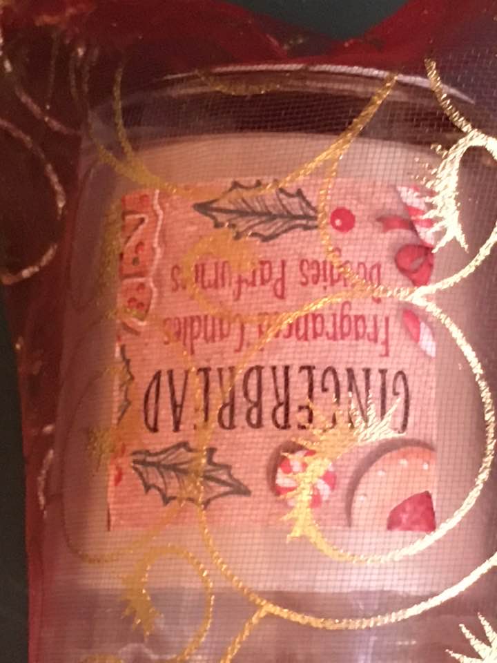 gingerbread scented candle gift in organza bag festive stocking filler