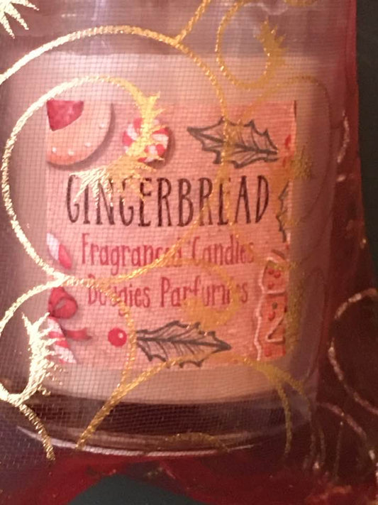 gingerbread scented candle gift in organza bag festive stocking filler