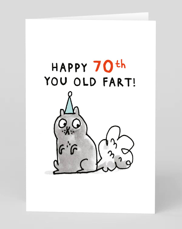 70th birthday happy 70th you old fart humorous milestone birthday greeting card blank inside
