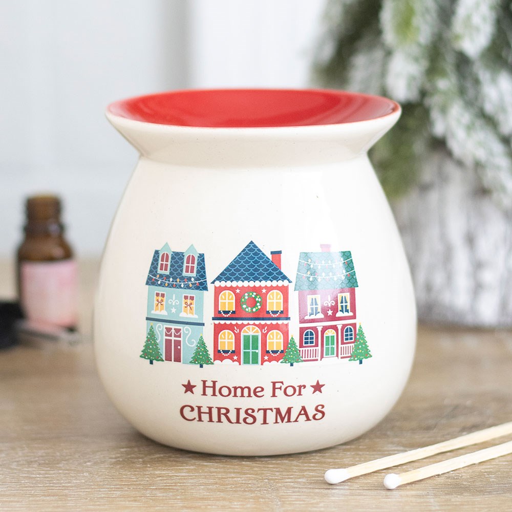 christmas home for christmas ceramic oil burner displayed in a cosy home setting
