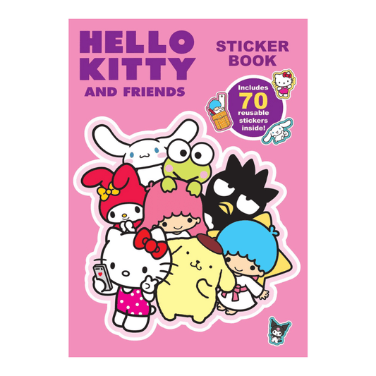 hello kitty reusable sticker book filled with colourful character themed stickers