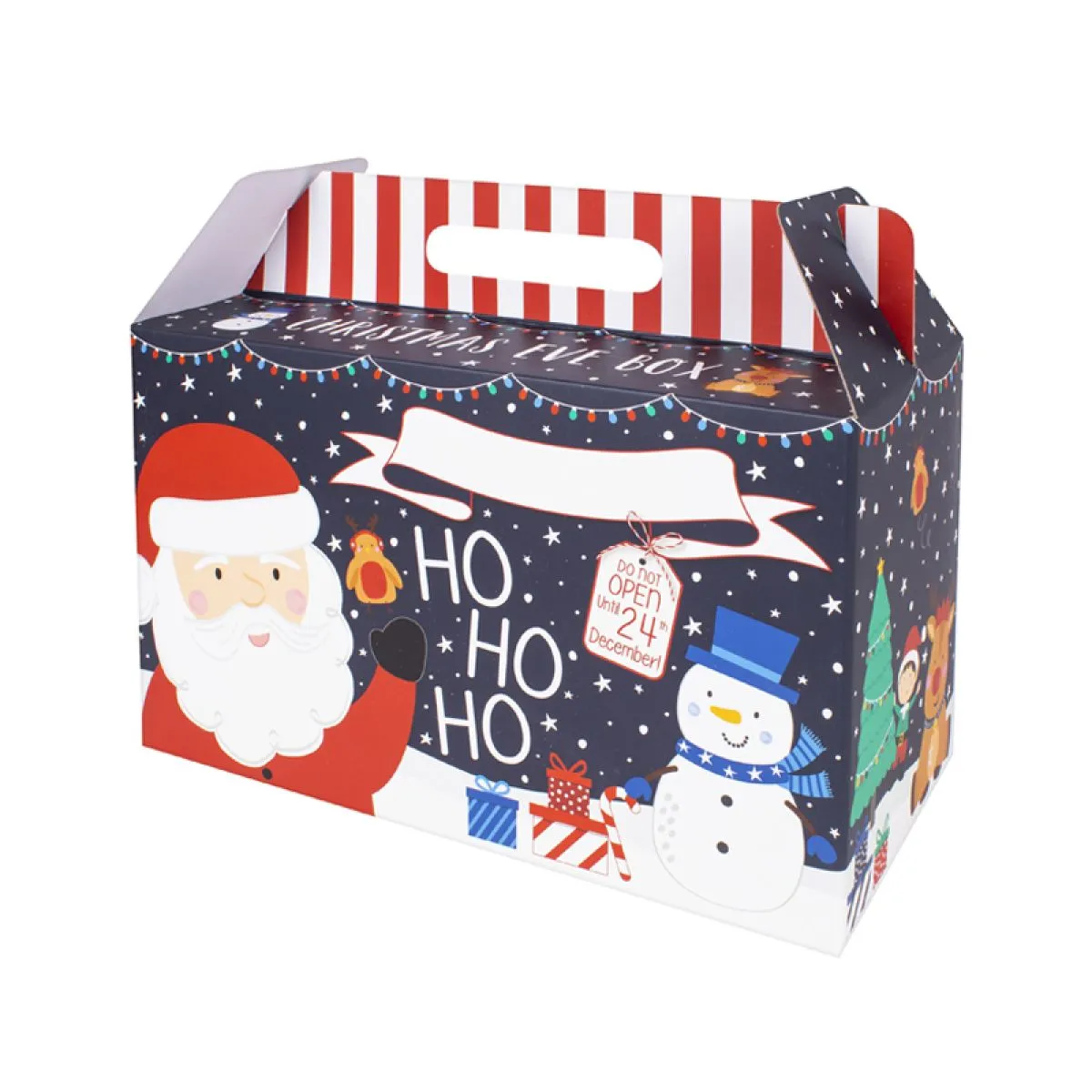 personalised christmas eve box featuring santa and friends design ready for festive treats