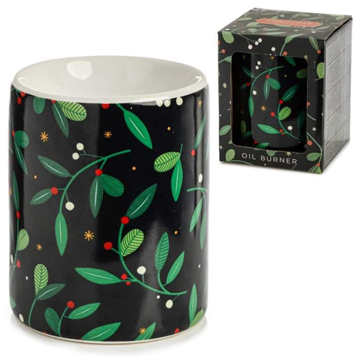 christmas mistletoe berries ceramic oil burner festive home decor