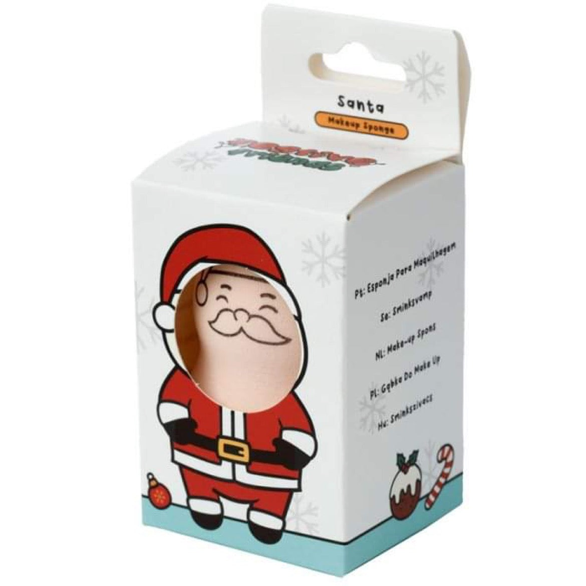 christmas festive friends makeup sponge, santa design, practical sponge with holiday cheer, ideal for makeup lovers during the festive season