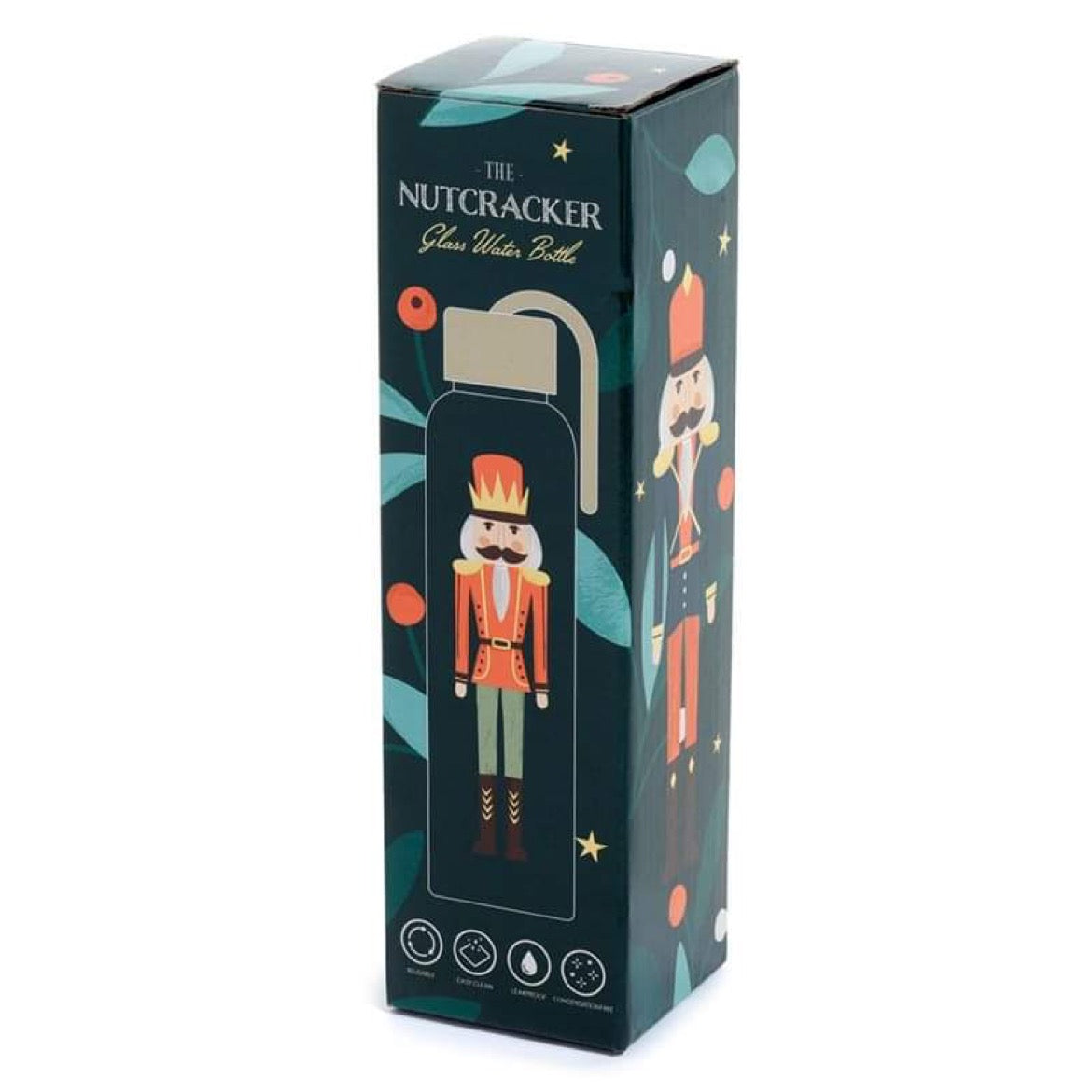 christmas nutcracker glass water bottle packaging suitable for christmas gifting