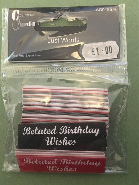 birthday and sentiment words for card making and scrap booking acid free craft embellishments choice of colour combinations