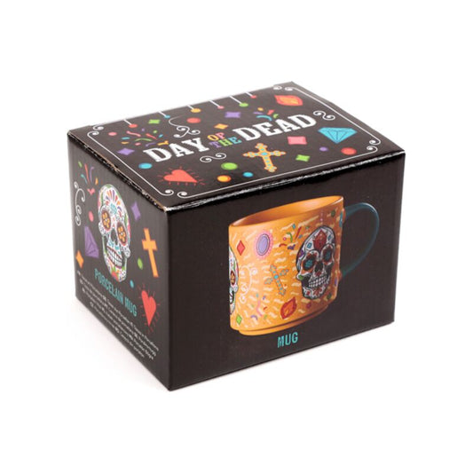 day of the dead large porcelain mug in presentation box