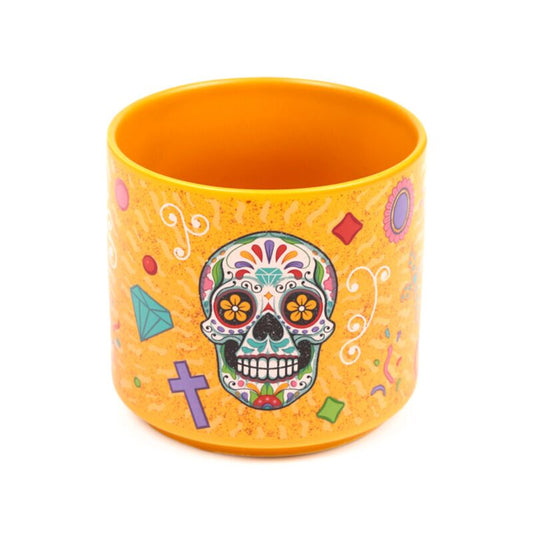 front view of colourful day of the dead porcelain mug