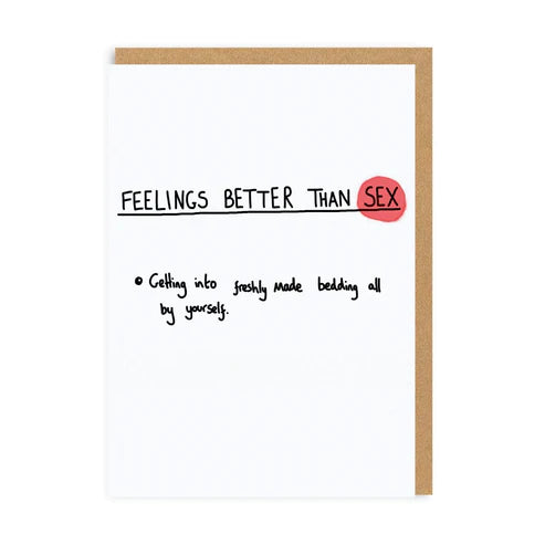 feelings better than sex card cheeky humorous greeting card for bold occasions