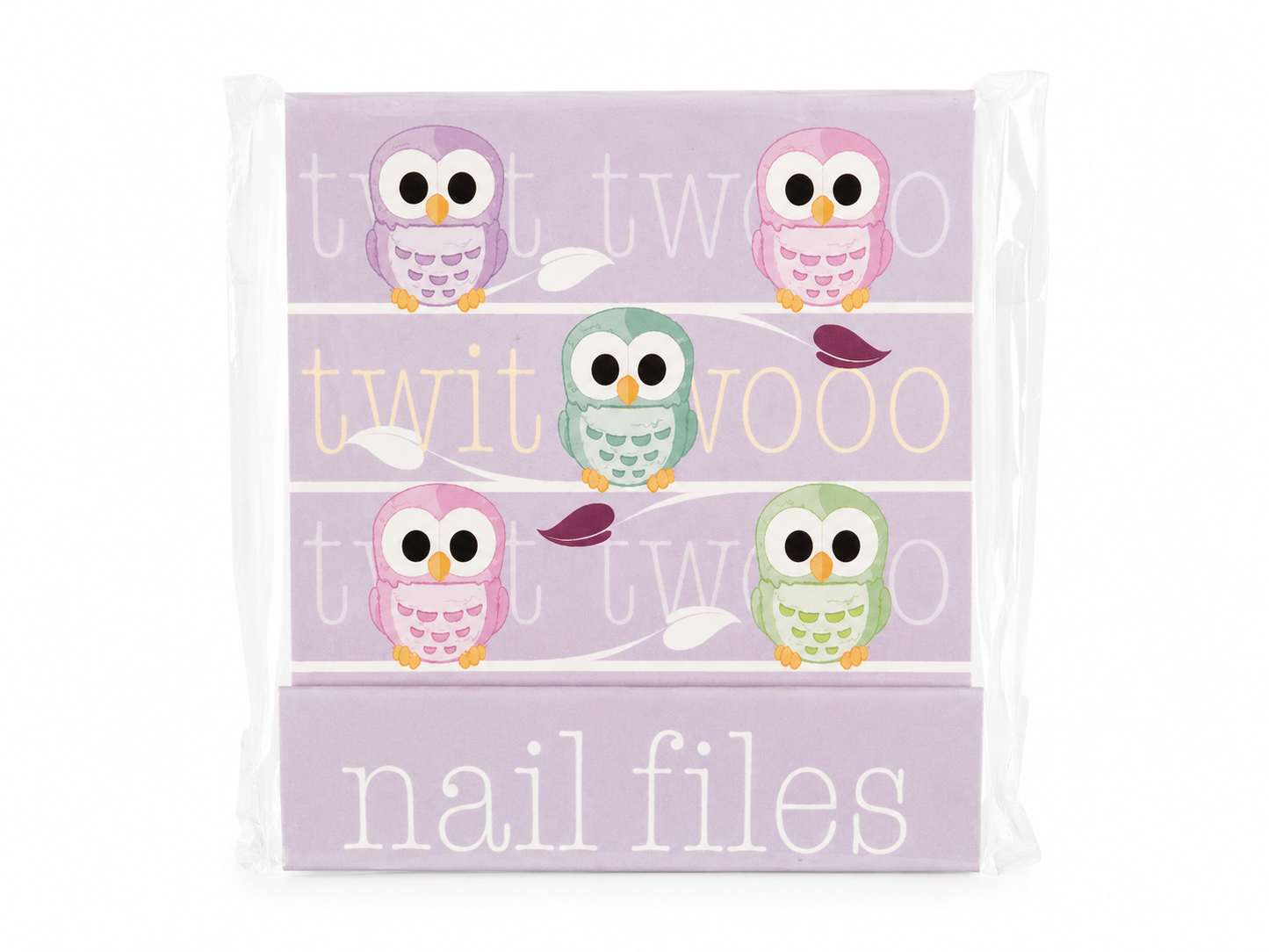 owl matchbook nail files purple variant, compact pocket sized nail care set, perfect for handbags travel or beauty kits