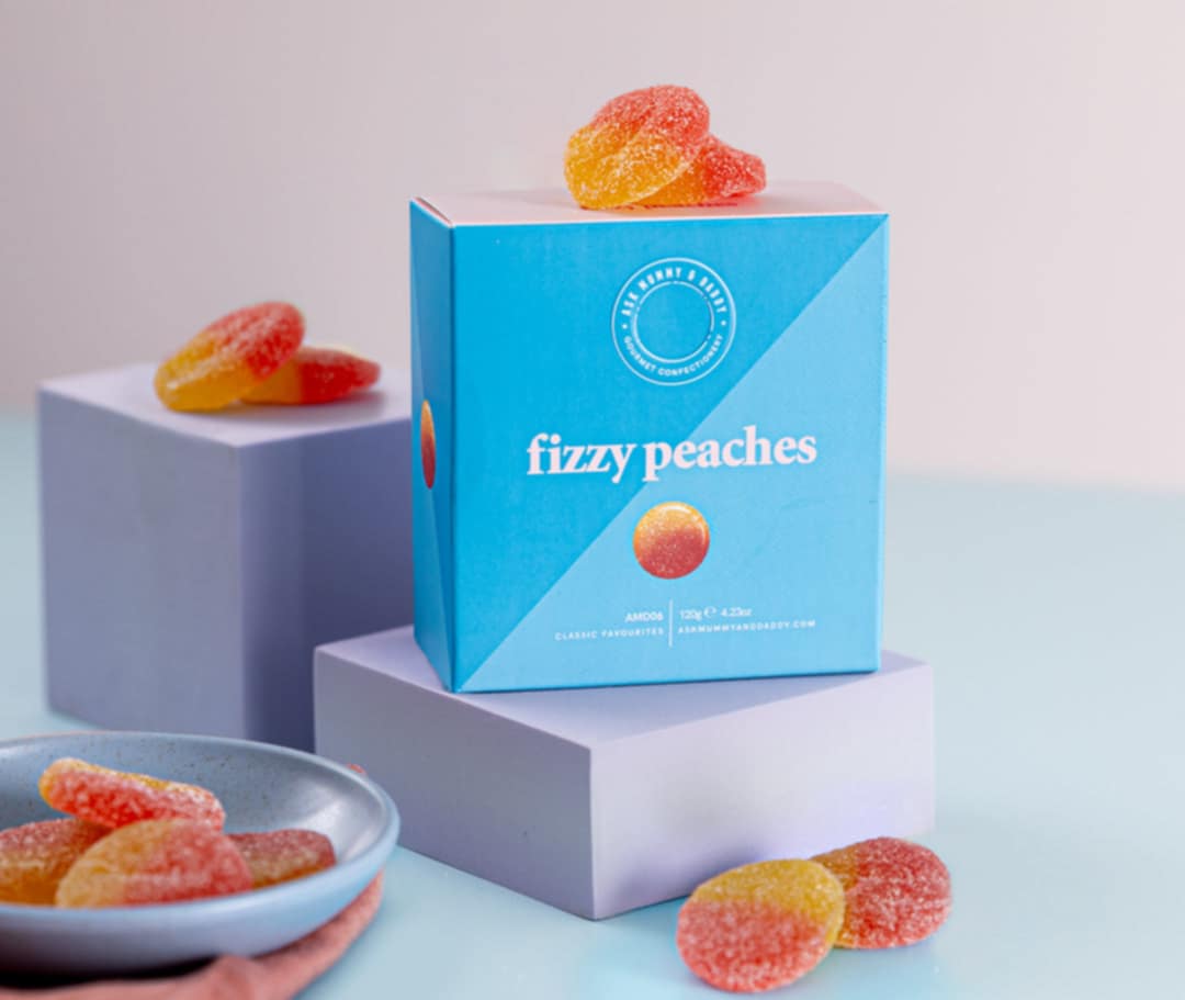 gourmet confectionery gift box front view highlighting eco friendly plastic free packaging