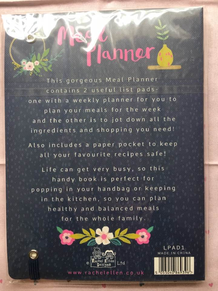 meal planner and shopping list organiser notebook rear cover practical stationery item