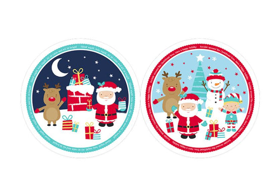 christmas party plate eleven inch diameter with festive print for holiday meals and gatherings