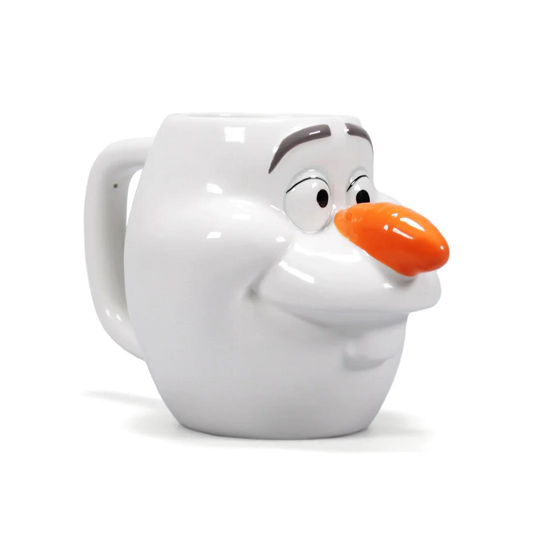 Disney Olaf mug with 3D character face and orange nose
