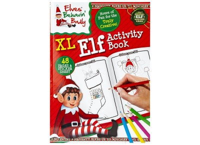 christmas xl elf activity book with colouring puzzles and festive sticker sheets for children