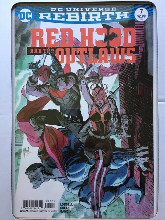 dc comics red hood and the outlaws rebirth comic cover in clip frame