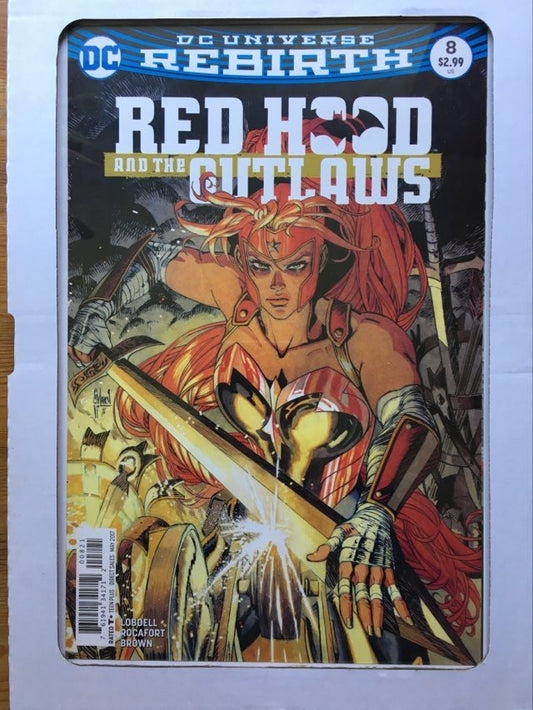 dc comics red hood and the outlaws rebirth comic cover in clear clip frame