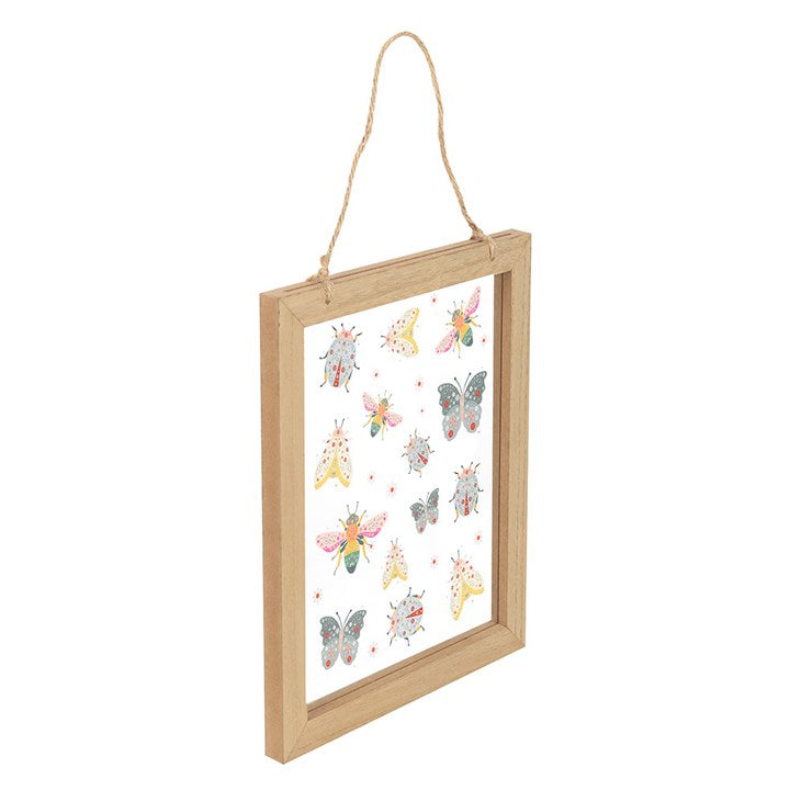 decorative floral bug wall hanging shown from front highlighting vibrant nature inspired details