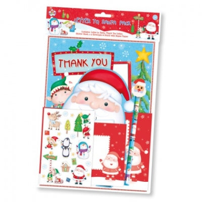 christmas letter to santa with pencil set, includes letter to santa, thank you letter, envelopes, festive stickers, and pencil, perfect for children to write to santa