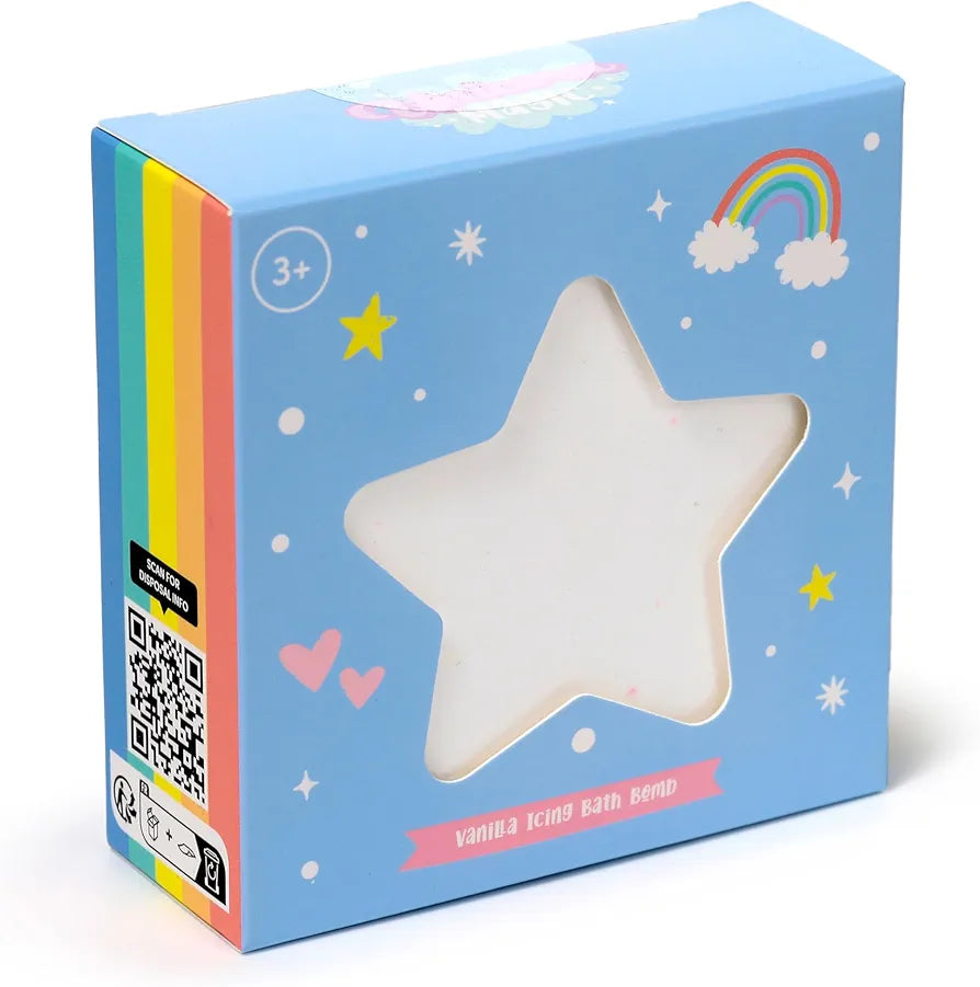bath bomb unicorn magic rainbow floating design showing one boxed variant front view