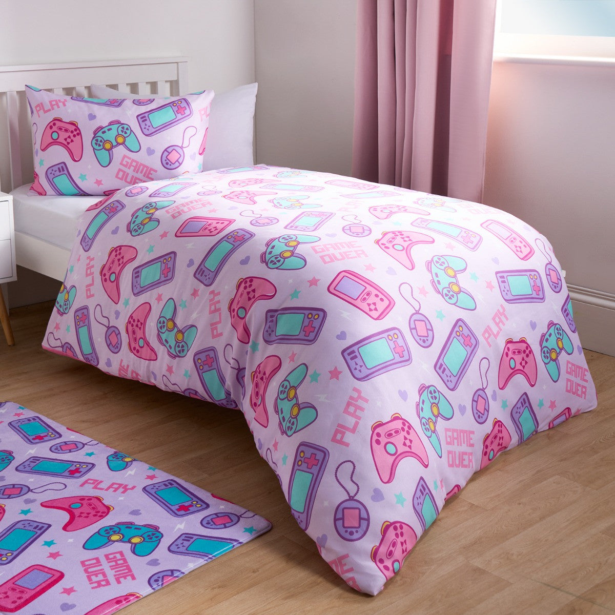 Gaming themed fleece bedding set for children’s UK single bed