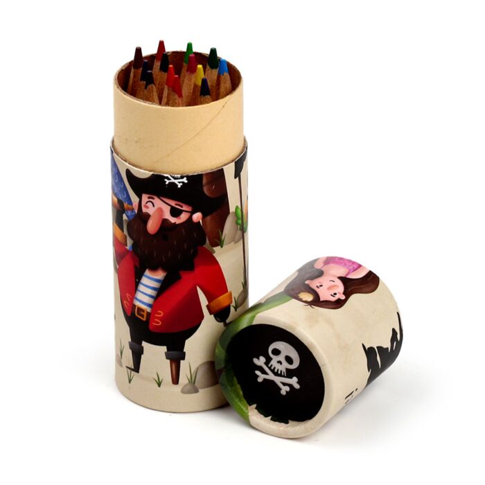 colouring pencils pot with removable lid showing stored pencils inside