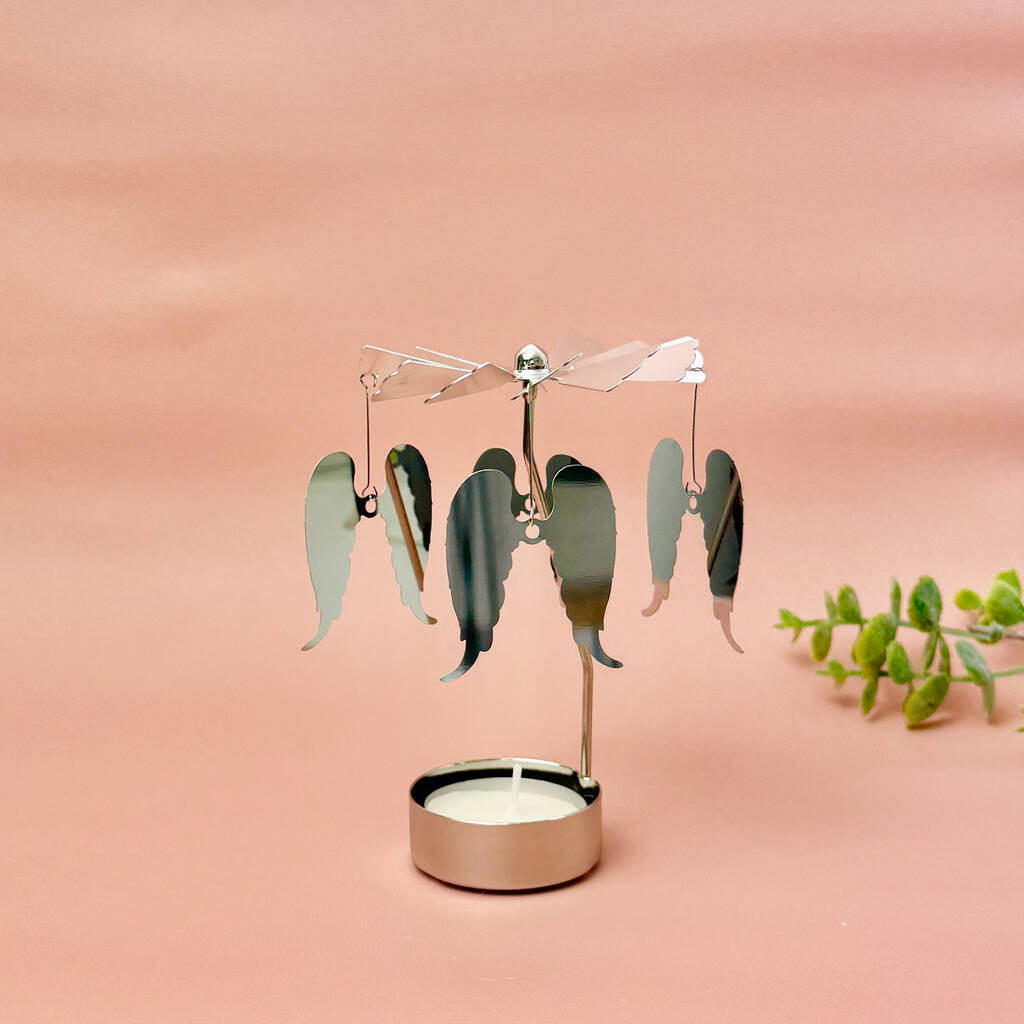 angel wings rotating candle holder calming home decor