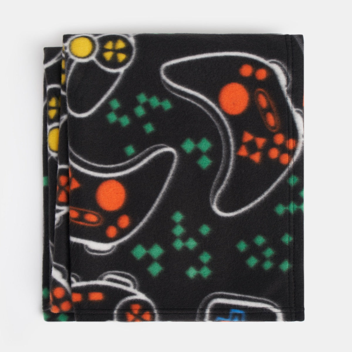 gaming fleece throw pattern close up showing gamer inspired design detail