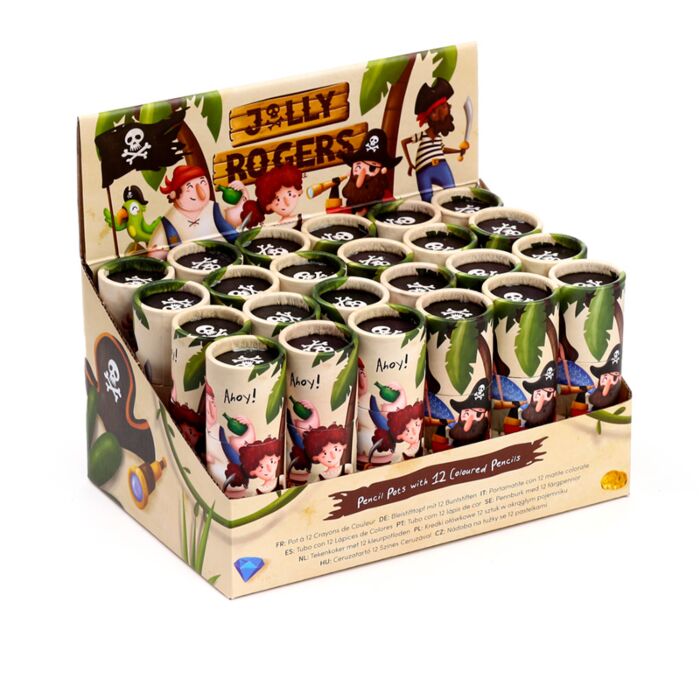 jolly rogers colouring pencils pot set gift boxed stationery for children crafts