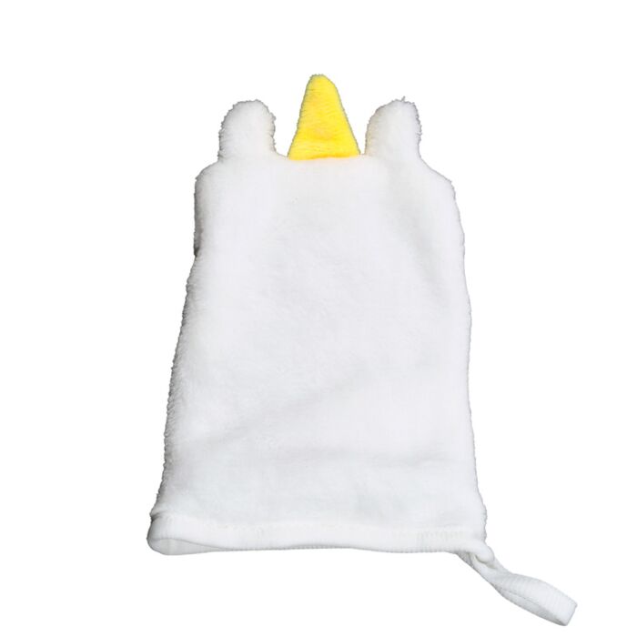 rear view unicorn makeup remover glove soft cotton reusable cleansing mitt design