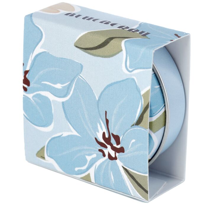 florens lip balm in metal tin front view compact pocket size