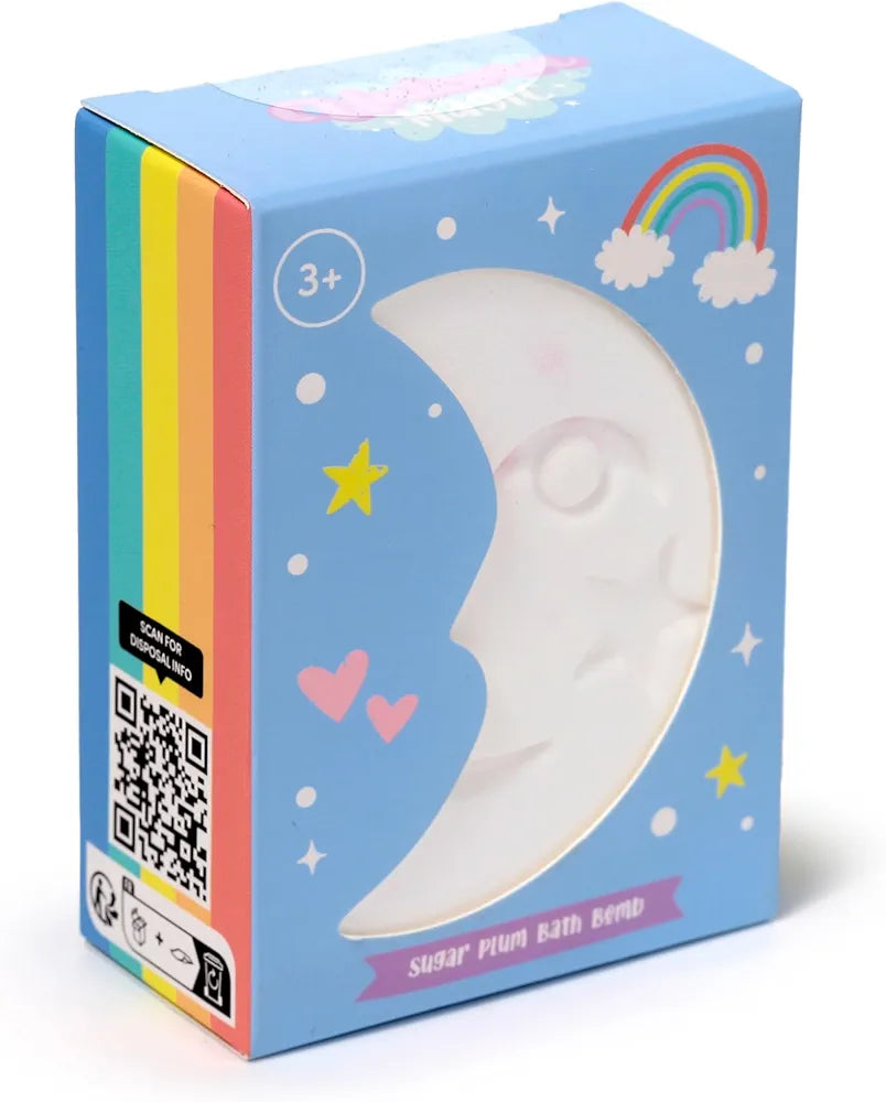 bath bomb moon showing boxed bath bomb gift