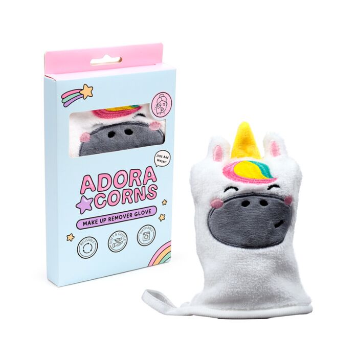 unicorn makeup remover glove with packaging soft cotton reusable skincare accessory