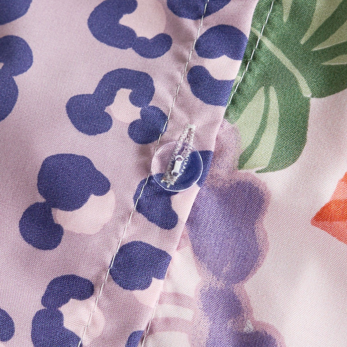 Fabric close-up of safari print polyester microfibre duvet cover texture