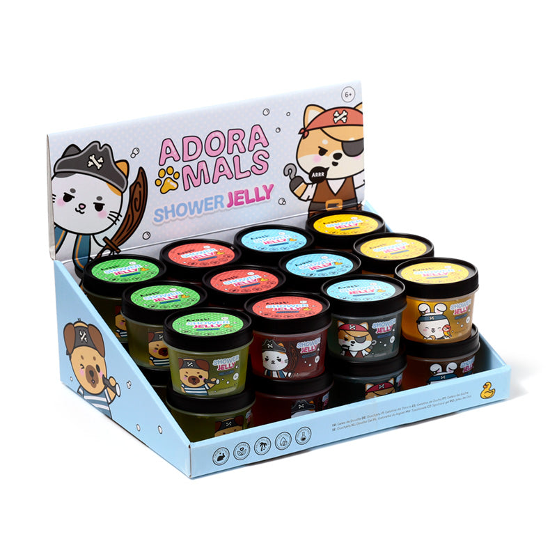 retail box of assorted shower jelly products in packaging