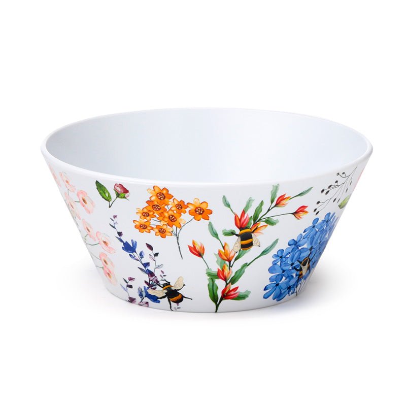 single nectar meadows picnic bowl, showcasing lightweight design and nature print