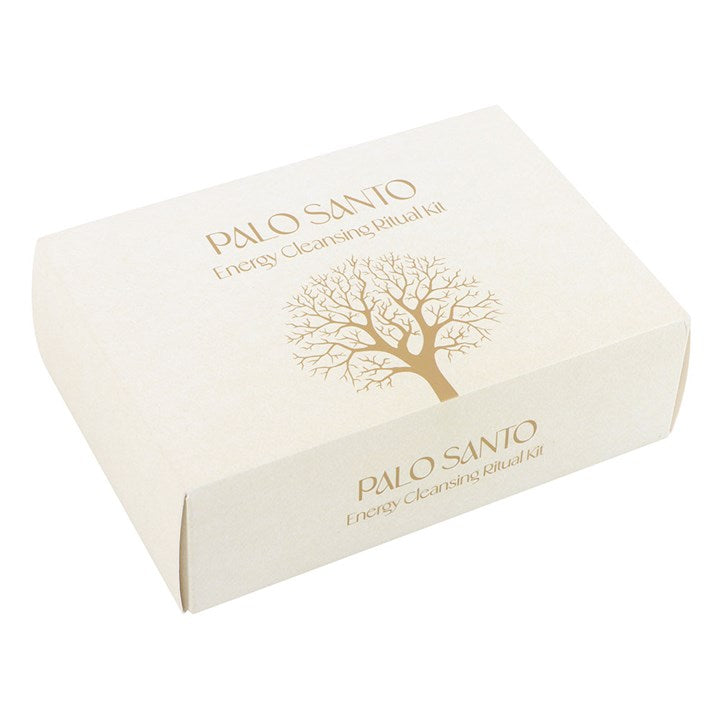 palo santo and sage energy cleansing kit presented in giftable box