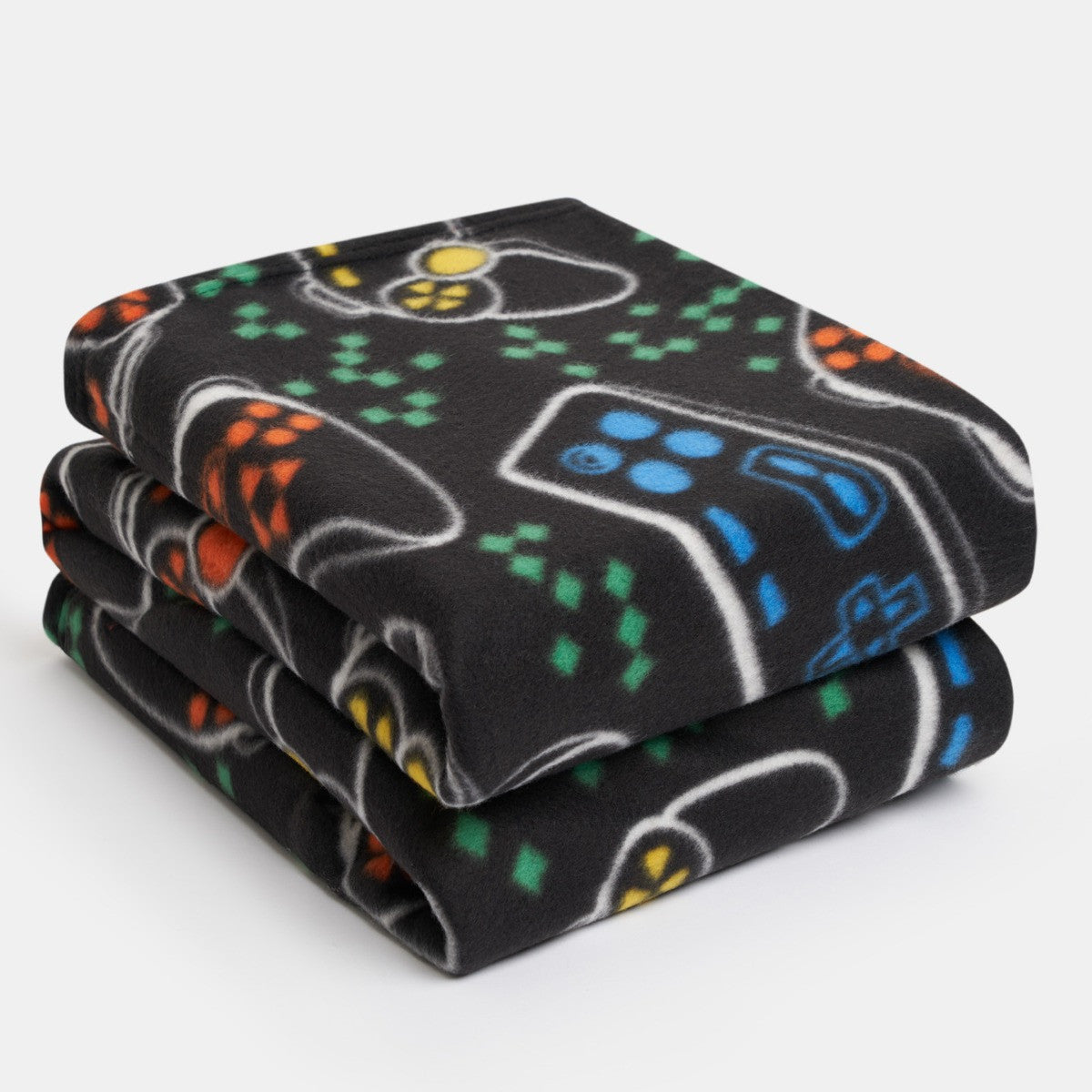 gaming fleece throw blanket neatly folded showing generous size and soft finish