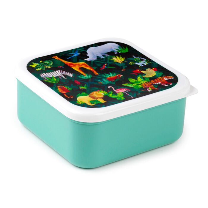 animal kingdom large lunch box stackable snack pot for school and picnics