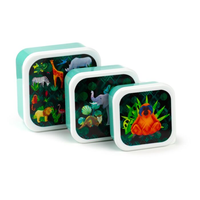 animal kingdom lunch boxes set of three nesting snack containers for kids lunches